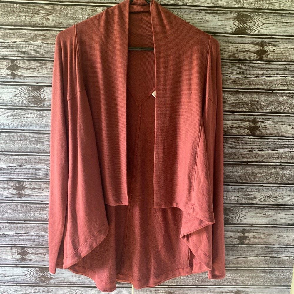 Athleta Women's Long-Sleeved Open-Front Cardigan Size XS Dark Coral